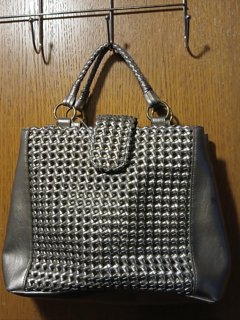 Vintage Warren Reed Metallic Woven Top Handle Bag – Gold/Bronze Glam
